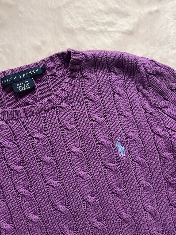 Fioletowy sweter ralph lauren S damski wiosenny