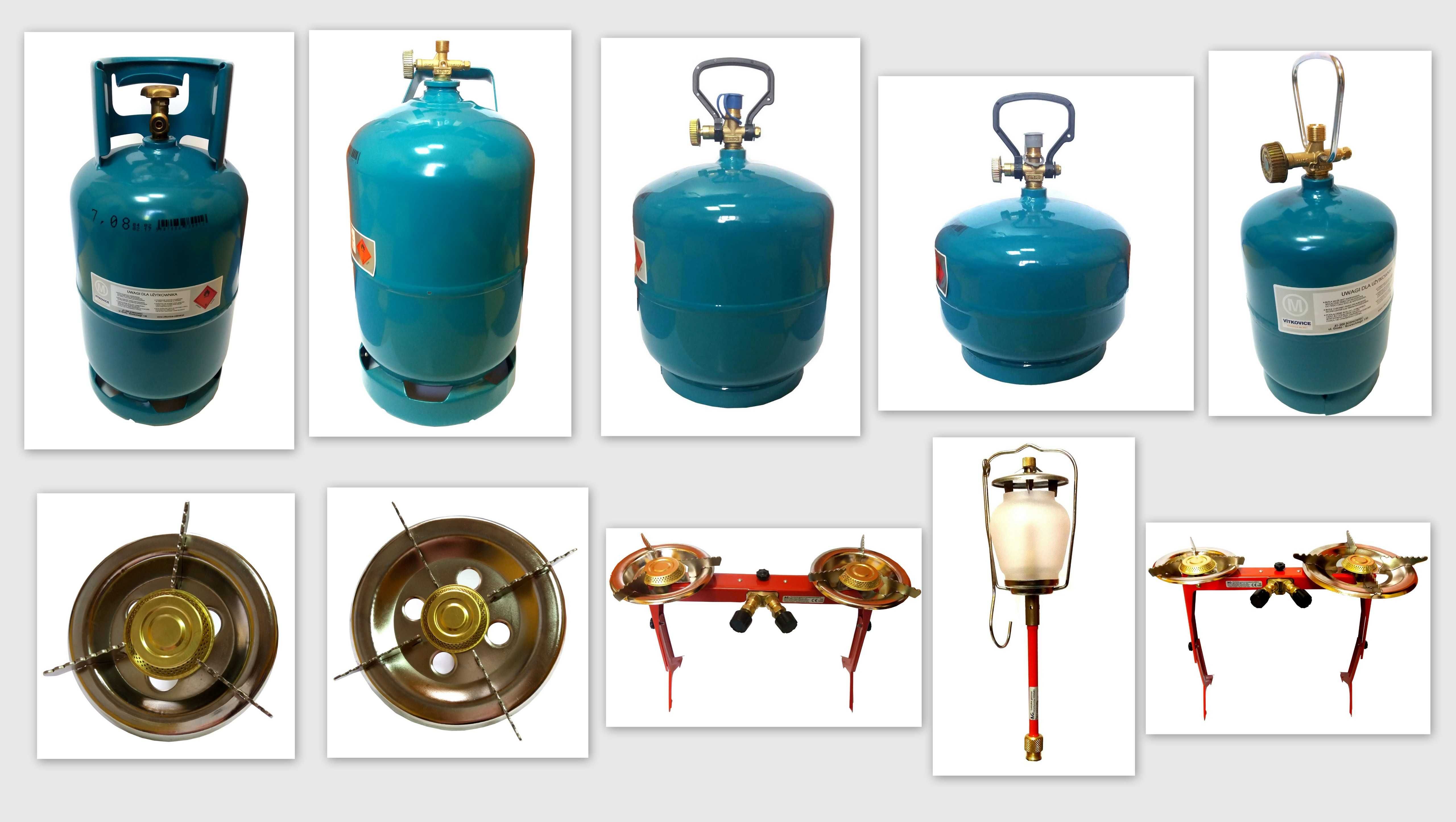 Butla butle gazowa turystyczna 5kg propan butan + lampa lampka kinga