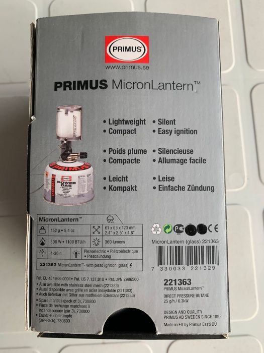 Micro Lanterna PRIMUS a Gás