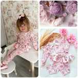 Nowość Nikol Kids Fashion dres dla dziewczynki w kwiatki pastele 110