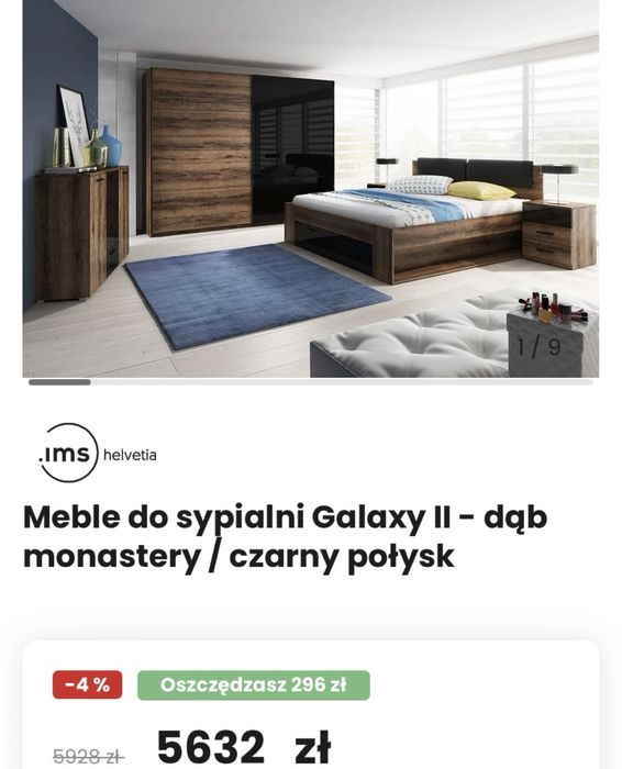 Zestaw mebli agata do sypialni łozko szafa komoda szafki nocne