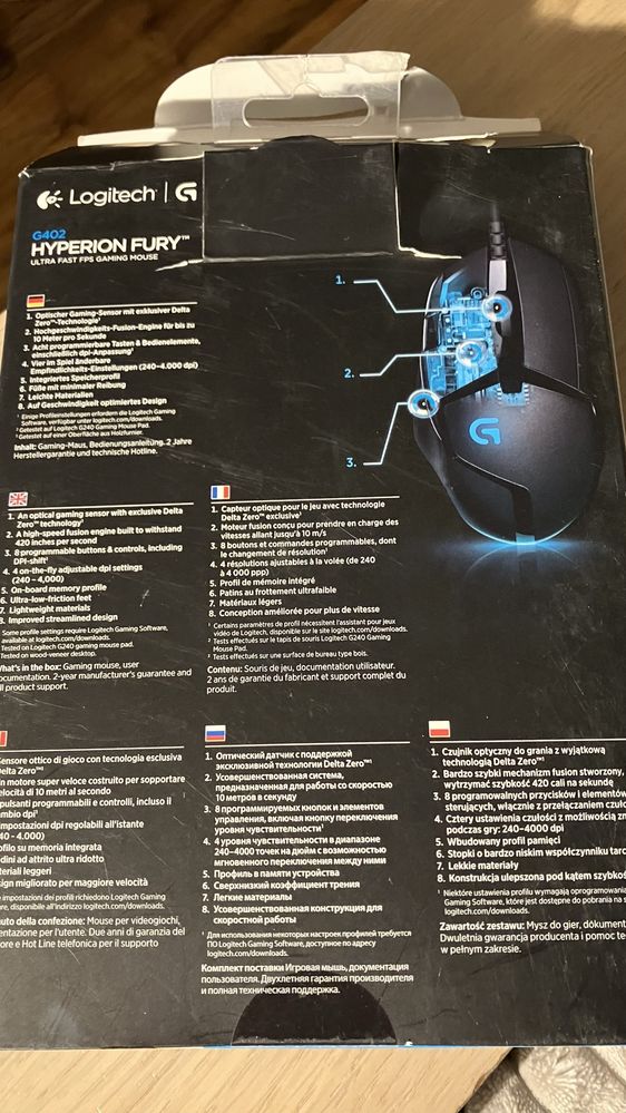 Mysz gamingowa dla gracza Logitech G402 Hyperion Fury