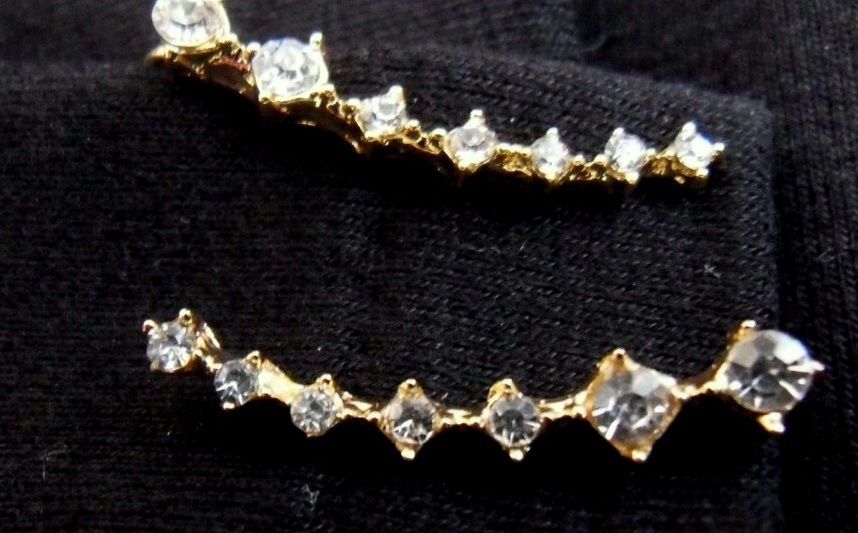 Kolczyki Nausznice w kolorze złotym  kryształki SWAROVSKI