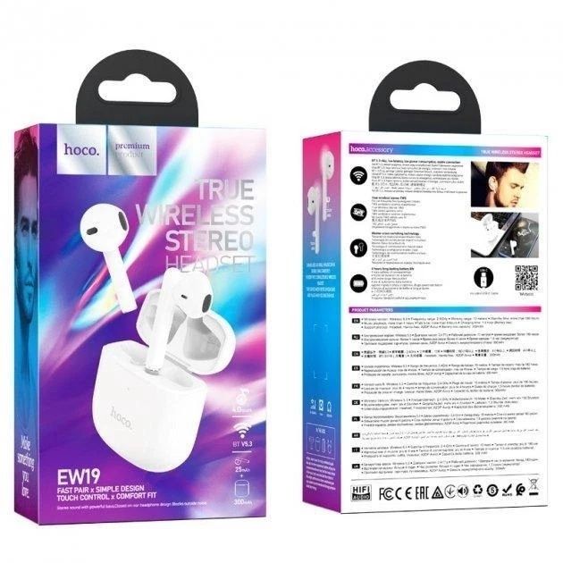 Наушники Hoco EQ1 Music guide true wireless BT headset White