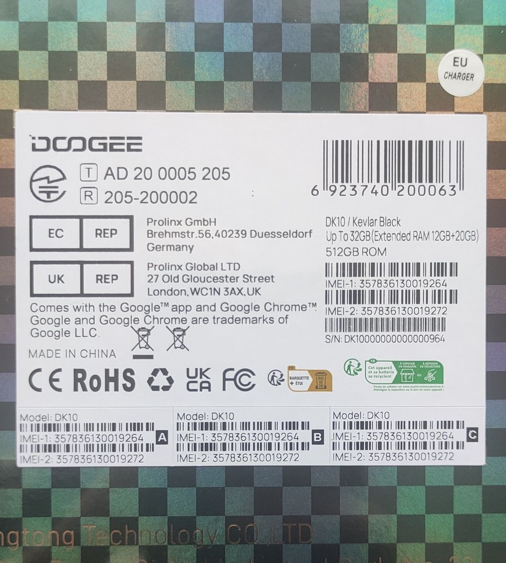 Doogee DK10 12/512GB Kevlar Black, Green