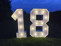 Podświetlane cyfry "18" Cyfry led, litery 3d Certyfikat CE