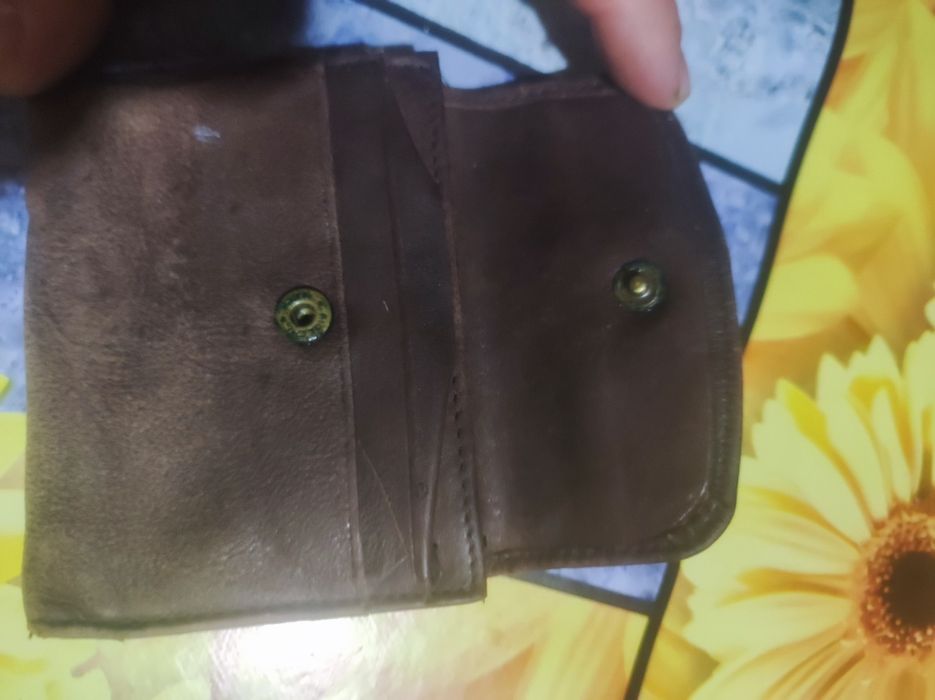 Carteira porta moedas em couro