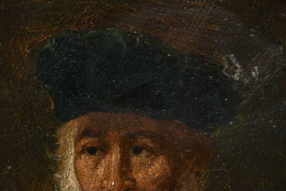 Portret olejny na desce XVIII w.