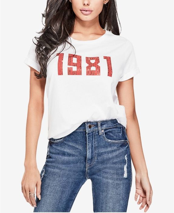 GUESS ОРИГІНАЛ. Нова жіноча футболка біла белая лого 1981