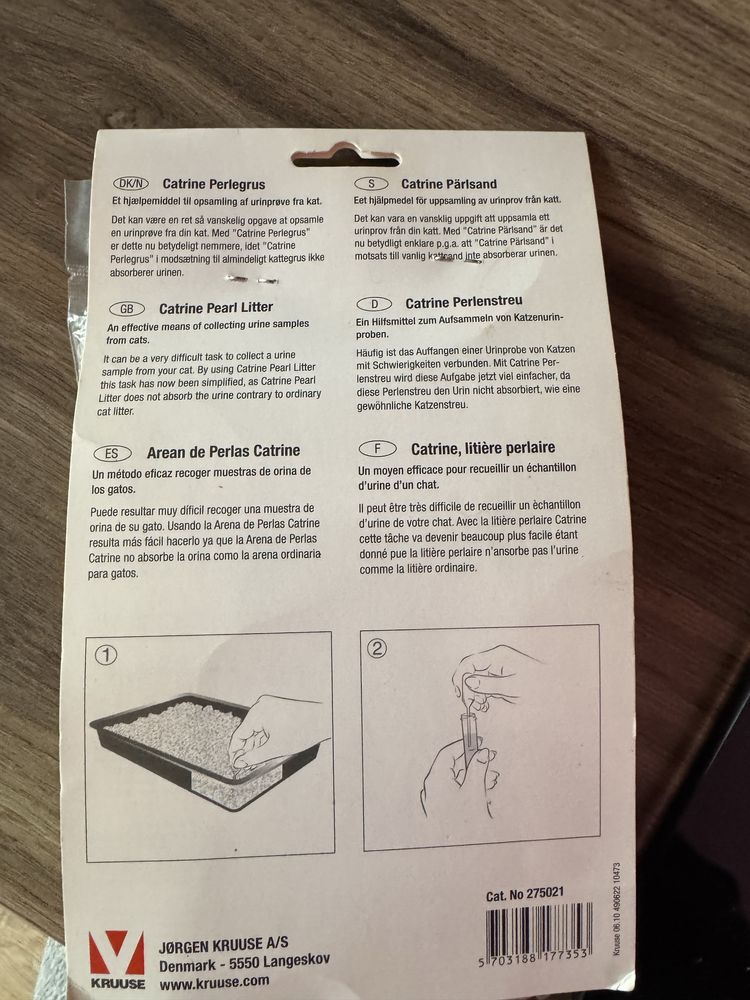 Żwirek dla kota do pobrania moczu