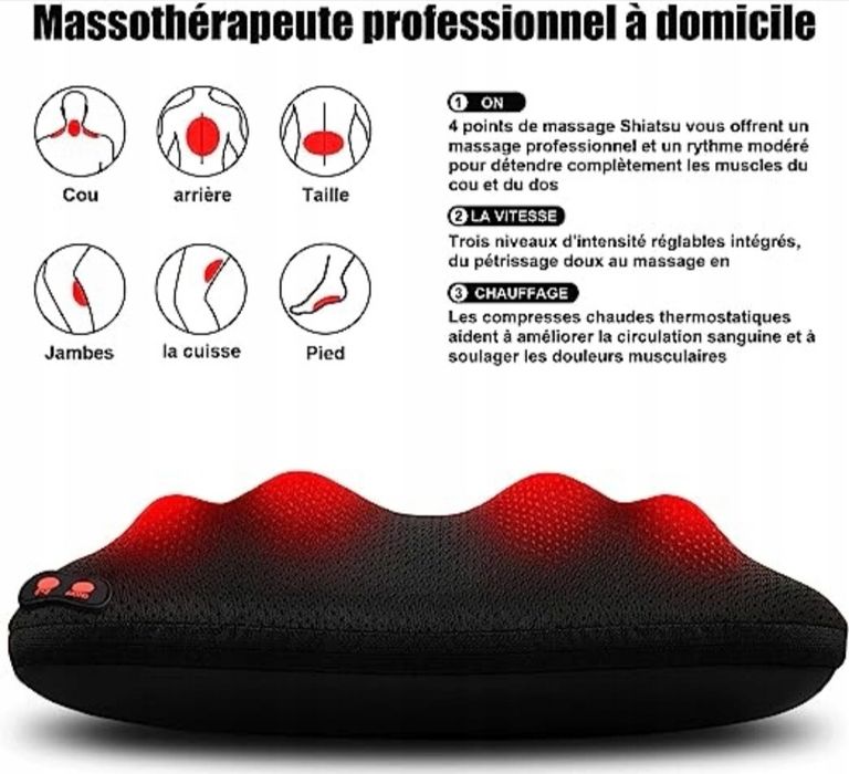 Masażer WOQQW SHIATSU szyja/ciało -poduszka masująca