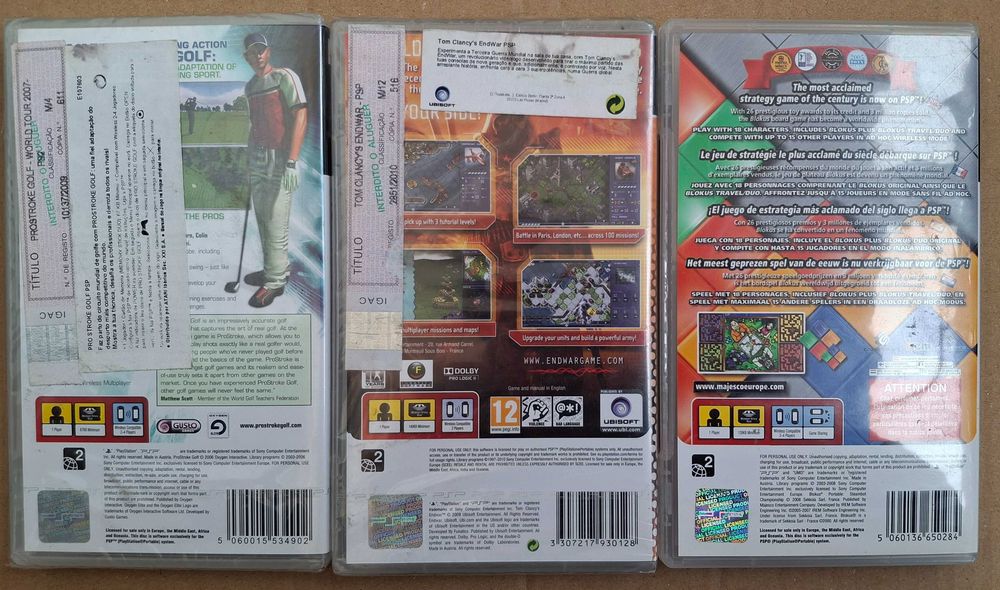 Lote de 3 jogos novos para a PSP