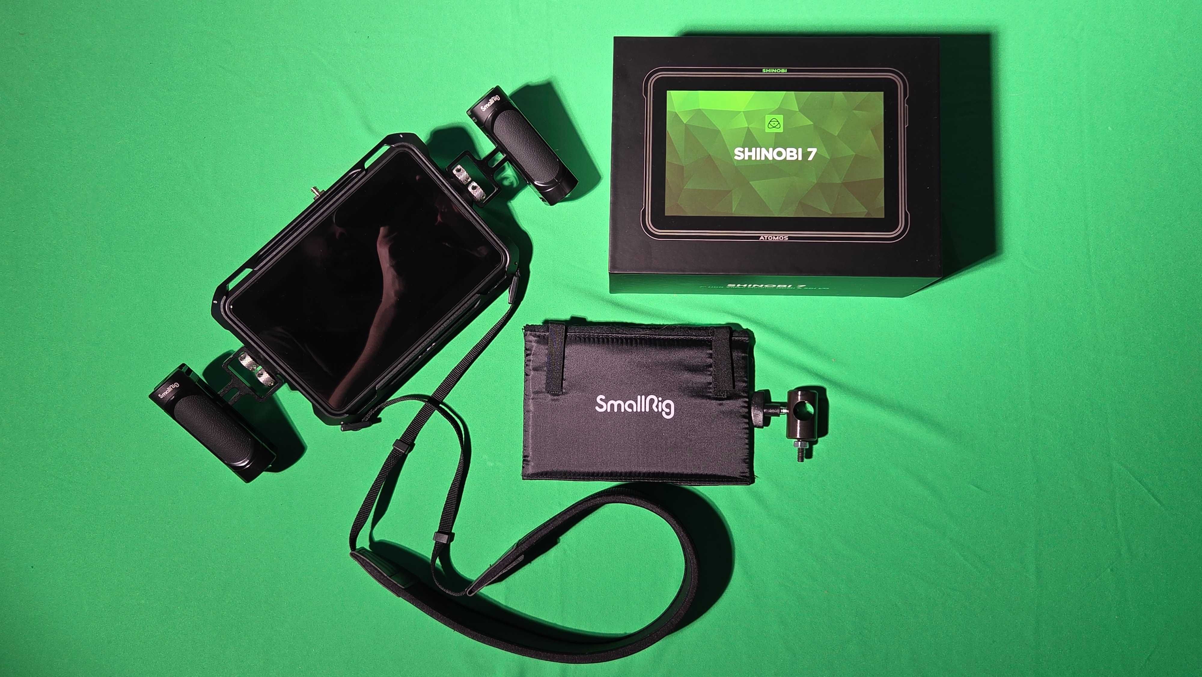 Monitor Atomos Shinobi 7 + cage SmallRig + akcesoria