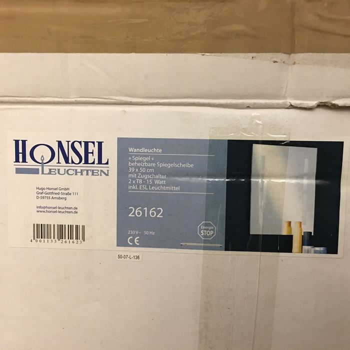 Зеркало с подсветкой светильник лампа HONSEL MIRROR 26162 39 x 50 см