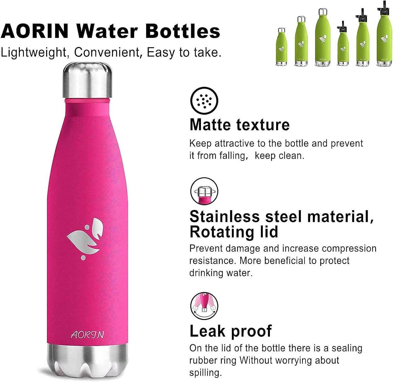 AORIN bidon butelka na wodę stal nierdzewna 750 ml