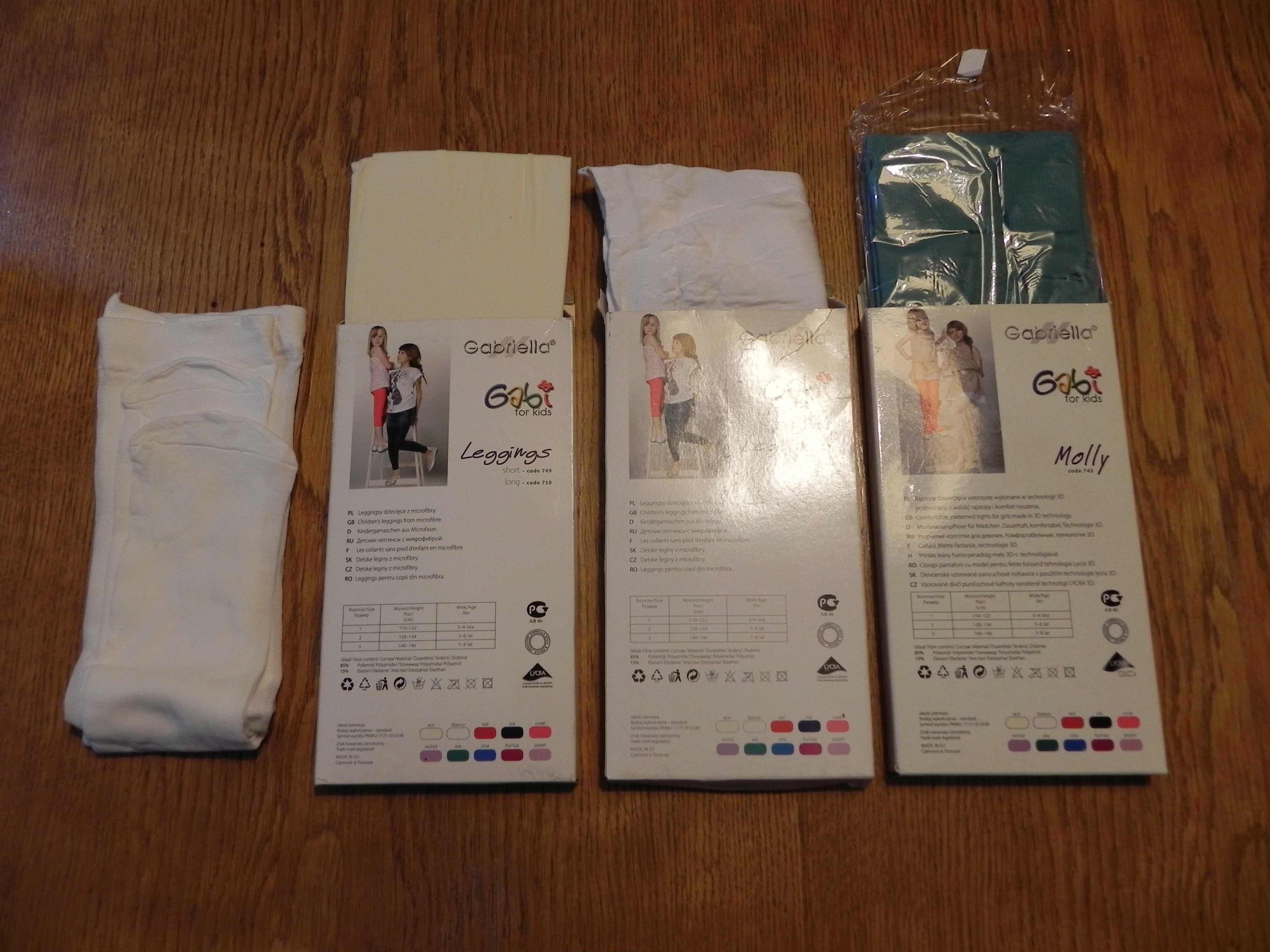 legginsy mikrofibra 3 pary 122 roz 134 roz. 146 gabriella