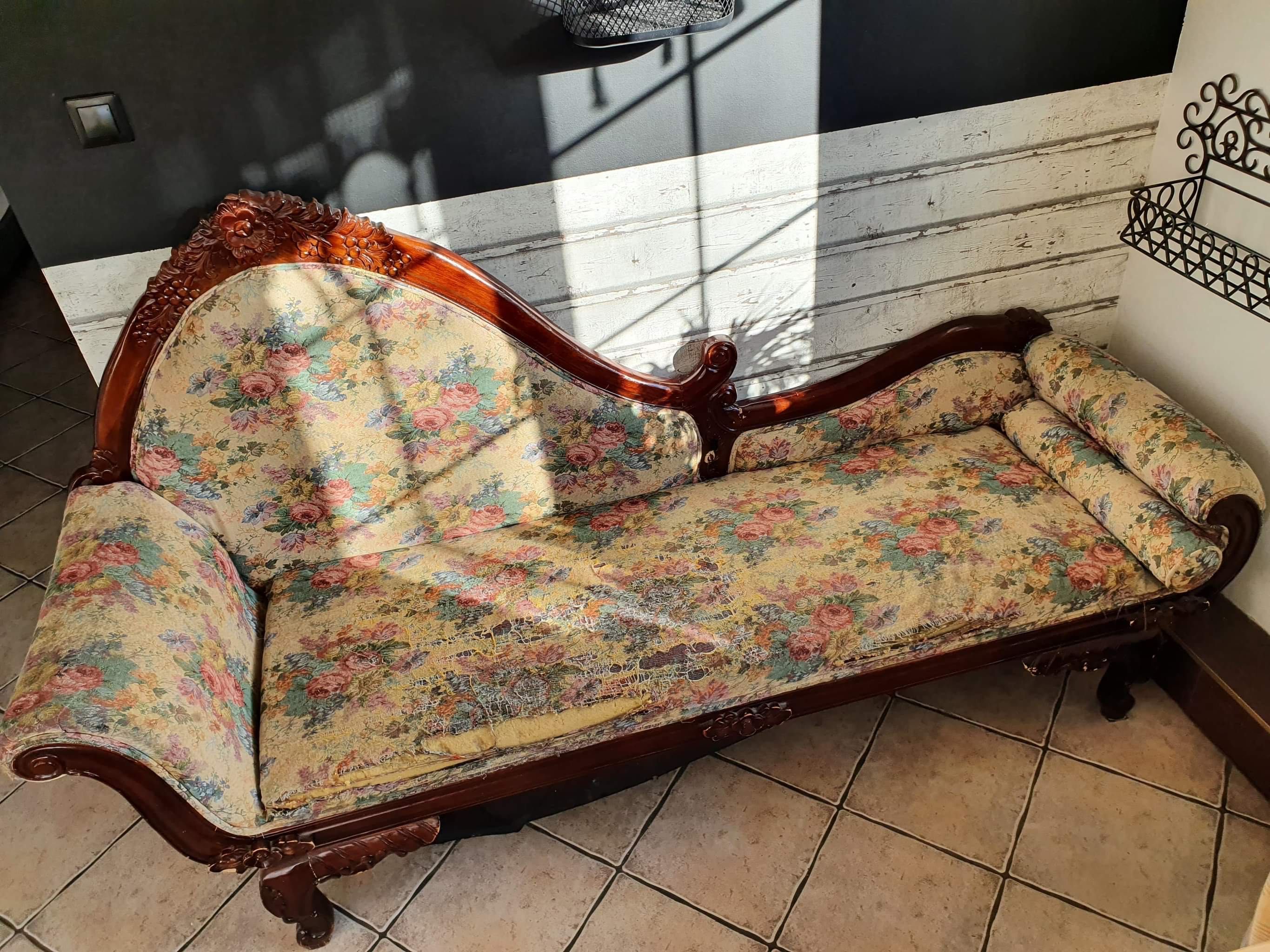 Szezlong sofa styl rustykalny do renowacji