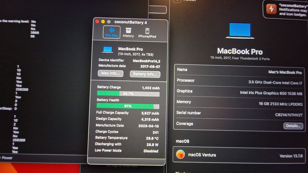 Macbook Pro A1706 - I7