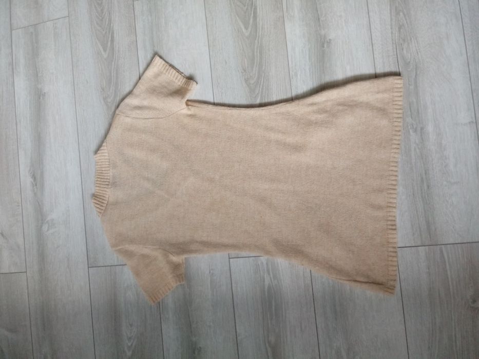 Sweterek kamizelka M beż 38 sweter krótki rękaw