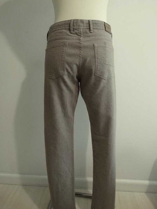 Spodnie Massimo Dutti Beżowe Bawełna Proste Nogawki Slim Fit L