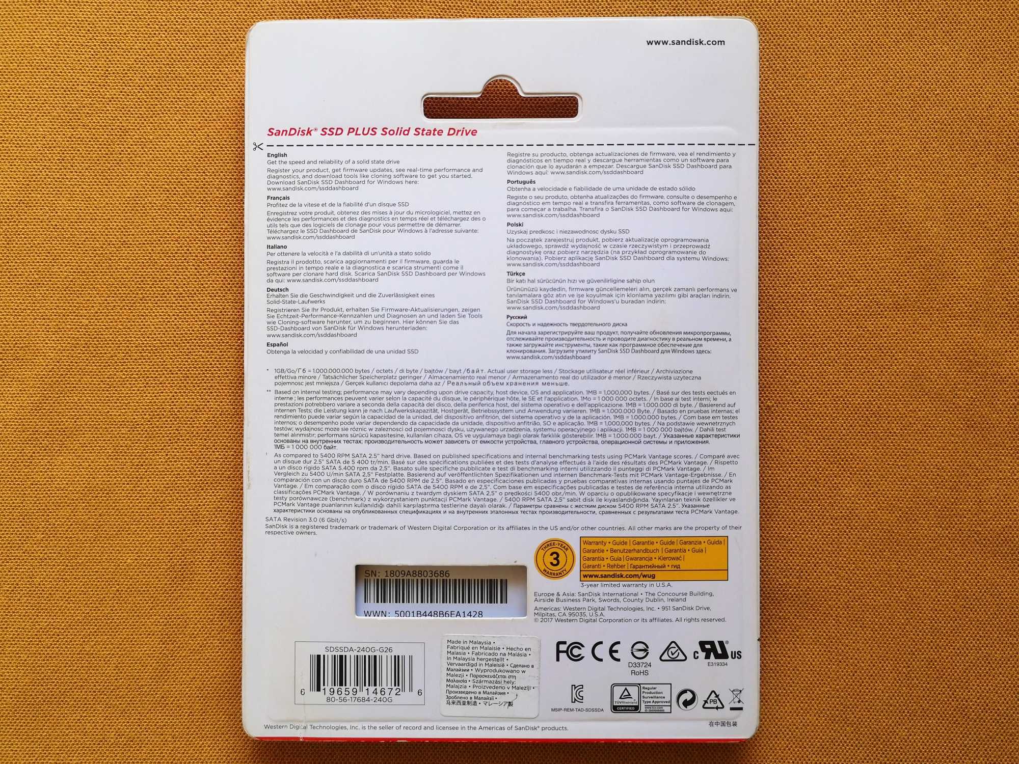 SSD диск SanDisk SSD PLUS 240 Gb ( SDSSDA-240G-G26 )