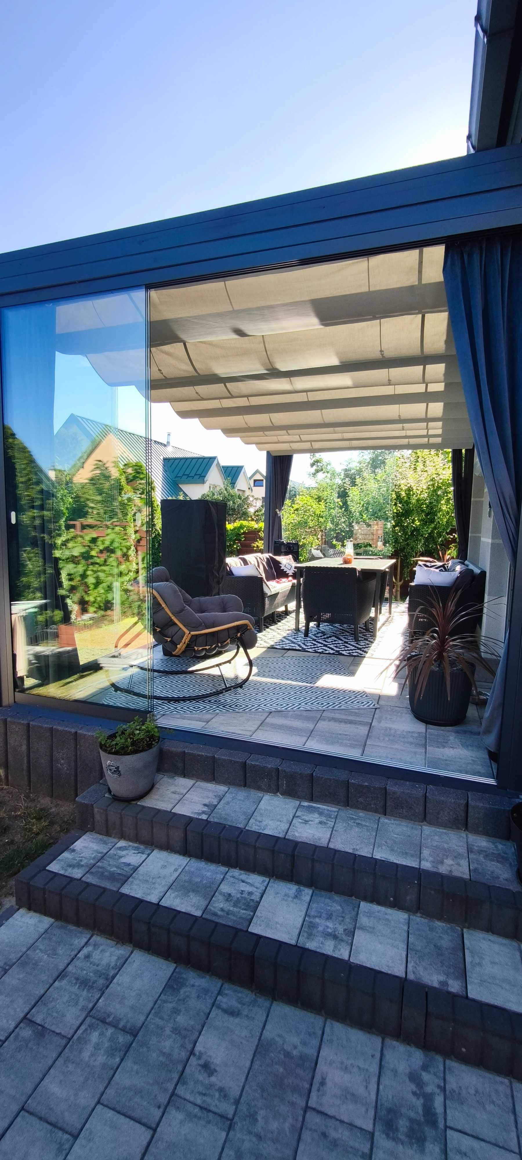 Veranda pergola zadaszenie tarasu poliwęglan komorowy lity szyba