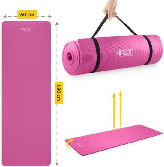 Mata do ćwiczeń 180×60 NBR 4FIZJO Jogi Pilates Aerobiku Cardio 1cm