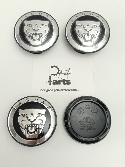 Conjunto 4 Centros de jante Jaguar 58mm
