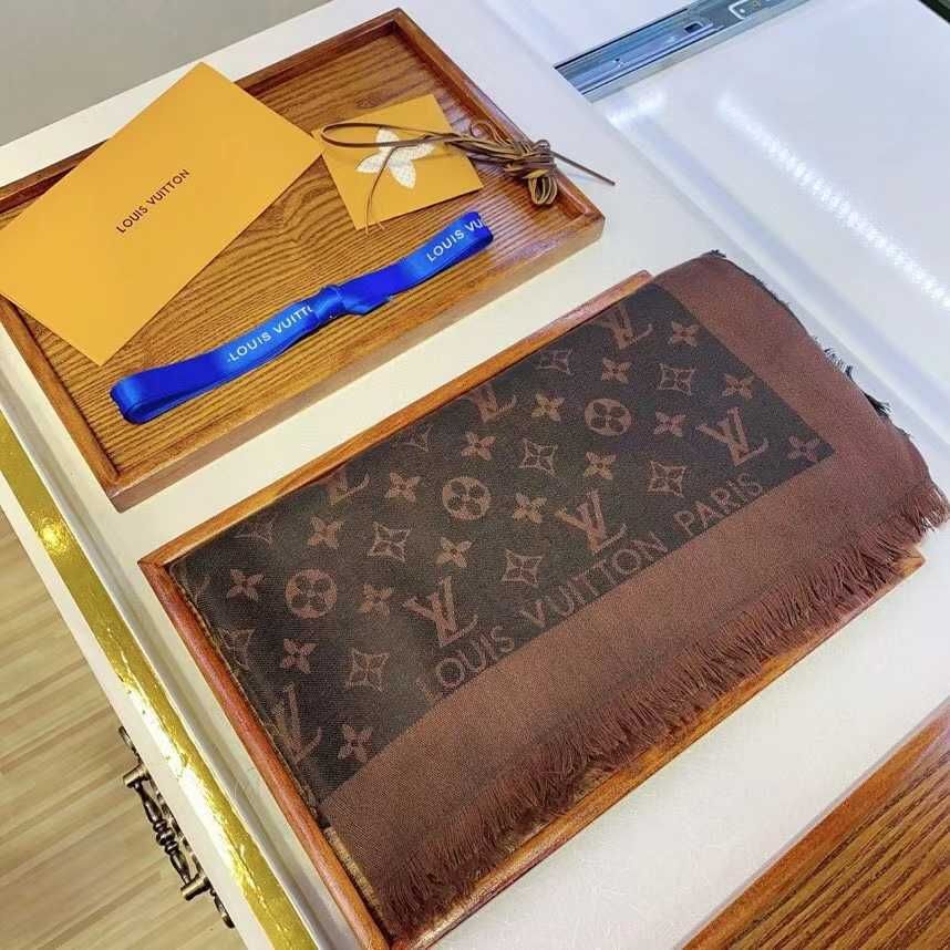 Louis Vuitton, Szalik chusta Szal apaszka damski kasmir, Francja 54-12