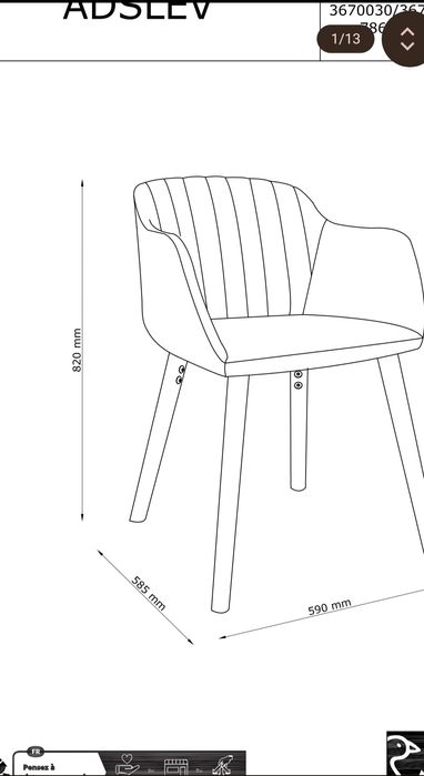 Stół IKEA GRANSTORP rozkładany biały 90/120x90 cm i fotele JYSK Adslev