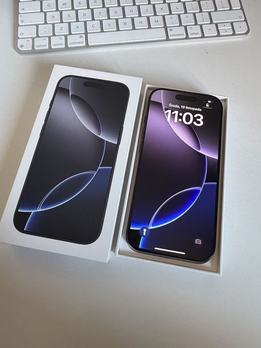 iPhone 16 Pro 256gb Black Idealny Bateria 93% Gwarancja 14/10/2026