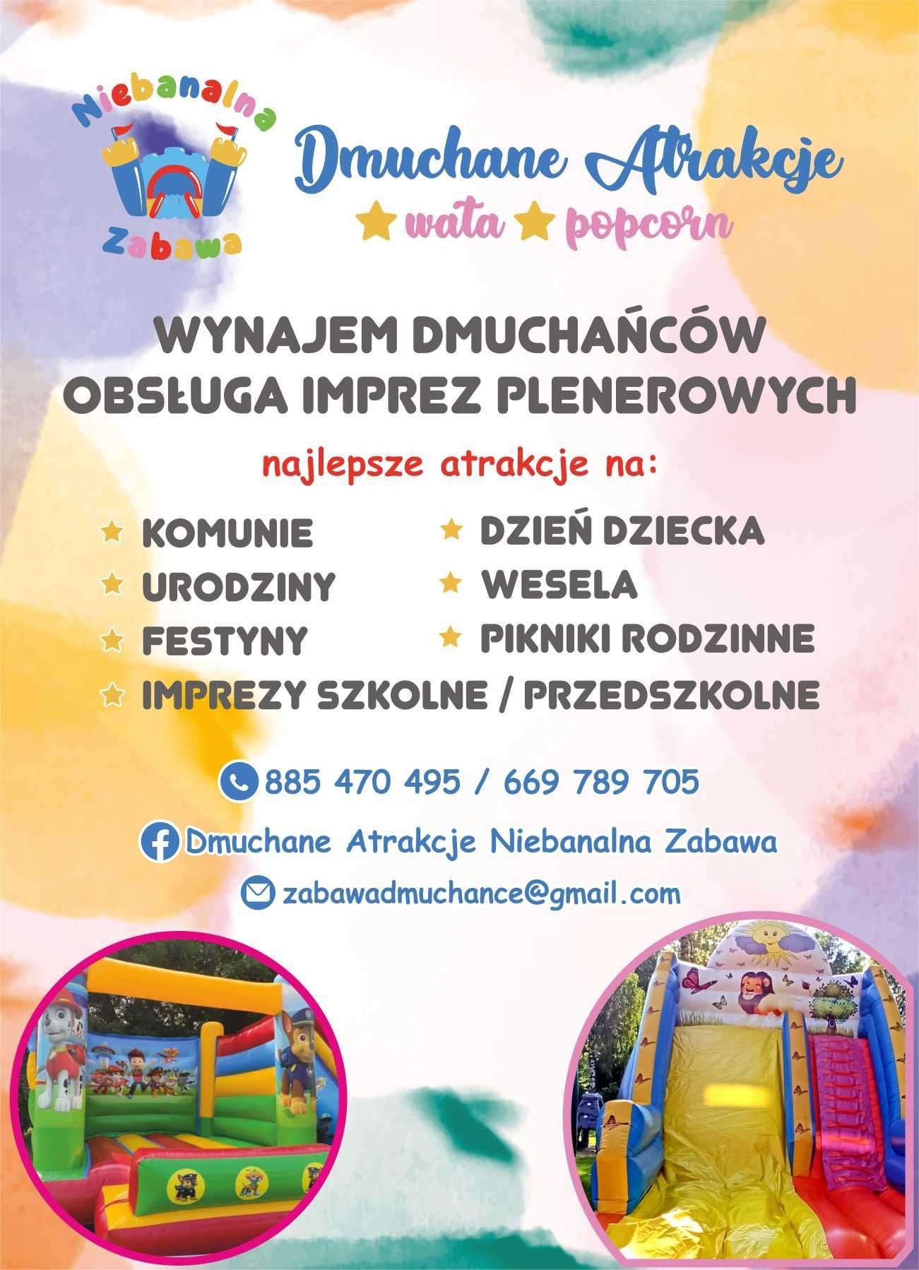 Wynajem dmuchańców, popcorn, wata, imprezy plenerowe Dmuchane Atrakcje