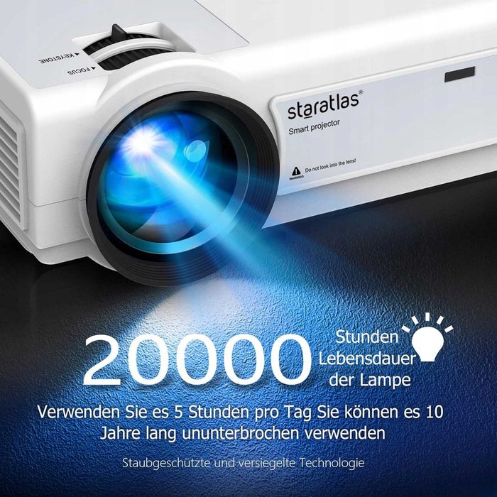 Projektor Staratlas, 5G WiFi Bluetooth Full HD, 12000 lum jak za darmo