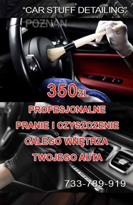 Detailingowe czyszczenie wnętrza samochodu, mycie kompleksowe,.