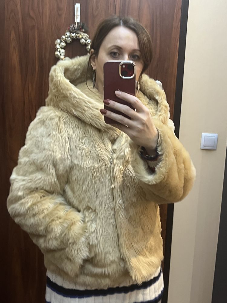 Asos cudowne futerko z kapturem roz.S M
