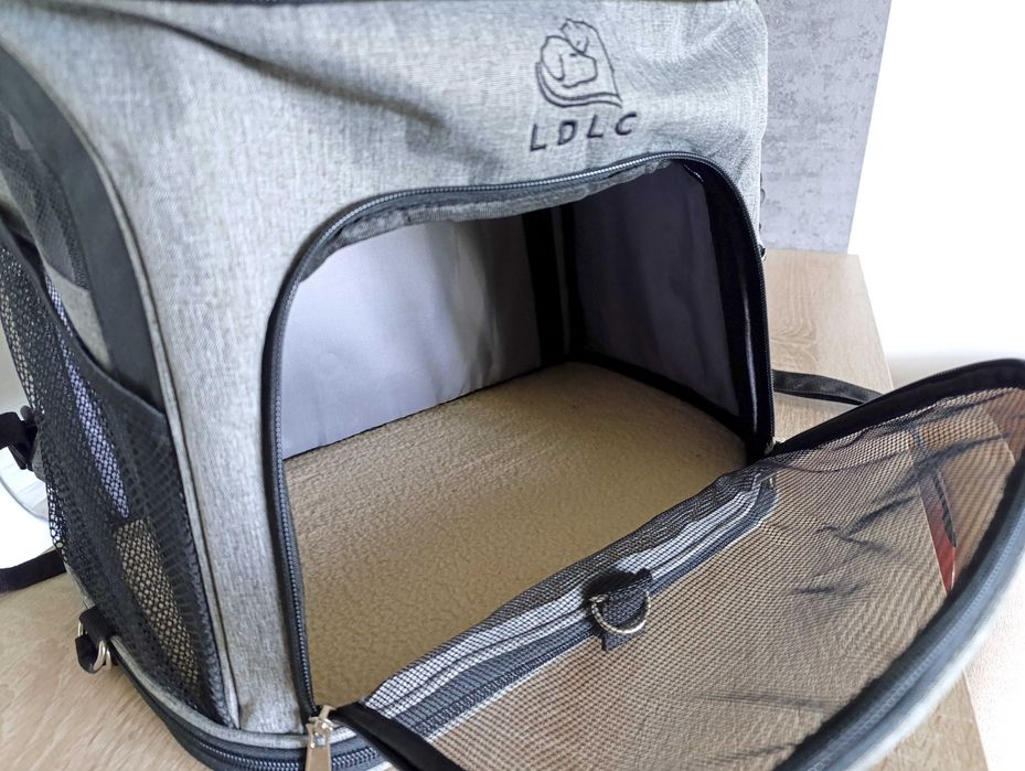 Markowy plecak transporter dla psa kota LDLC szary