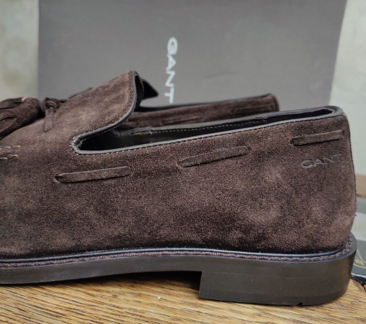 GANT__buty / półbuty (45 / 29cm) loafers zamszowe brązowe mokasyny