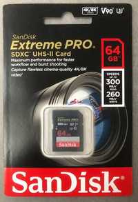 Карта пам'яті SanDisk 64 GB SDXC UHS-II U3 Extreme Pro -новая