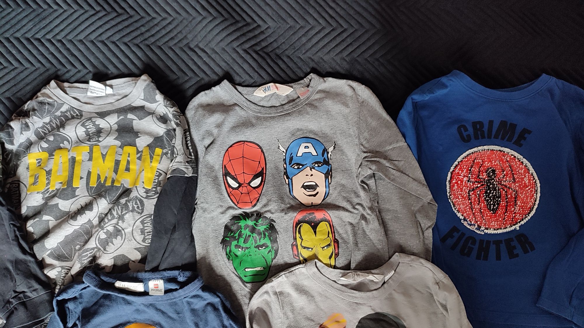 Bluzki koszulki LEGO Spiderman Batman Hulk Avengers długi rękaw zestaw