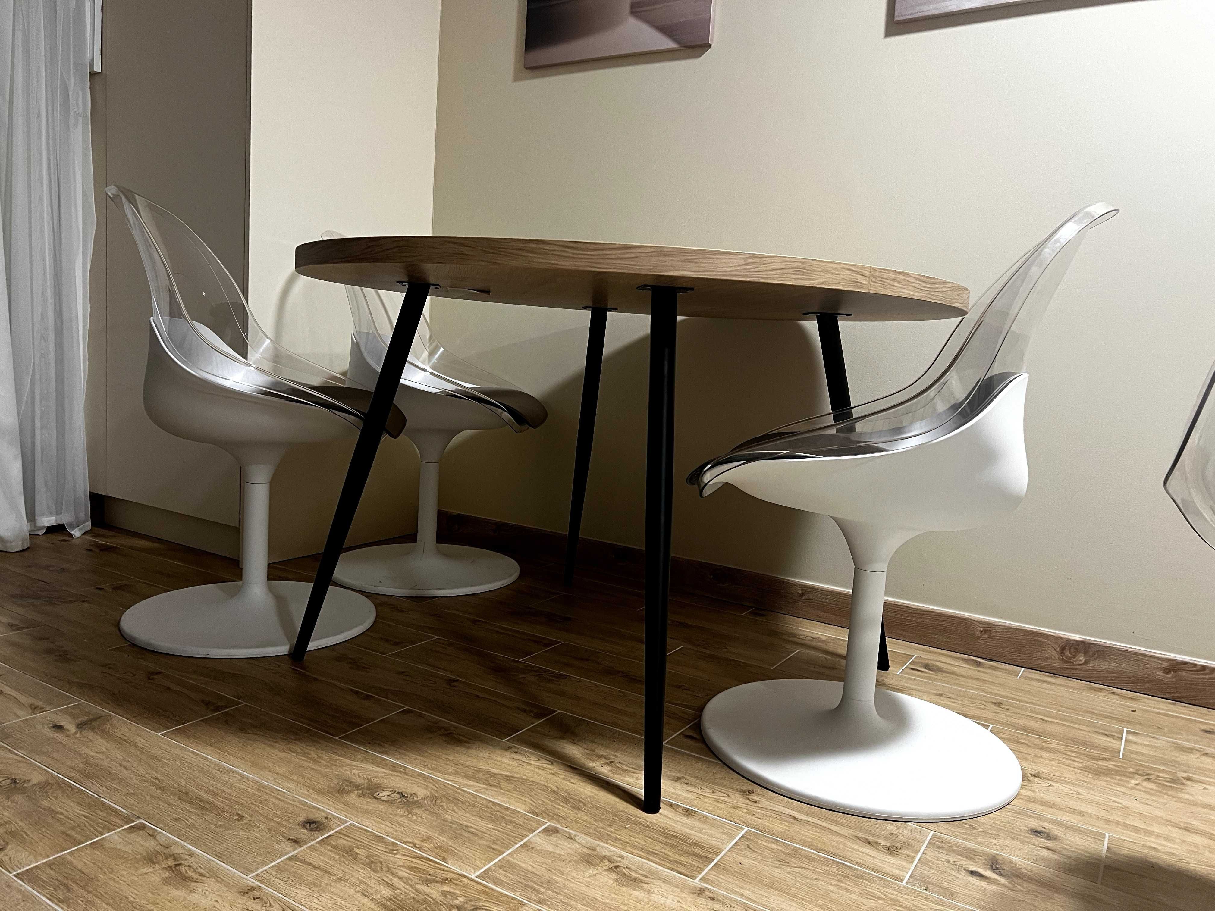 Stół okrągły + 4 krzesła