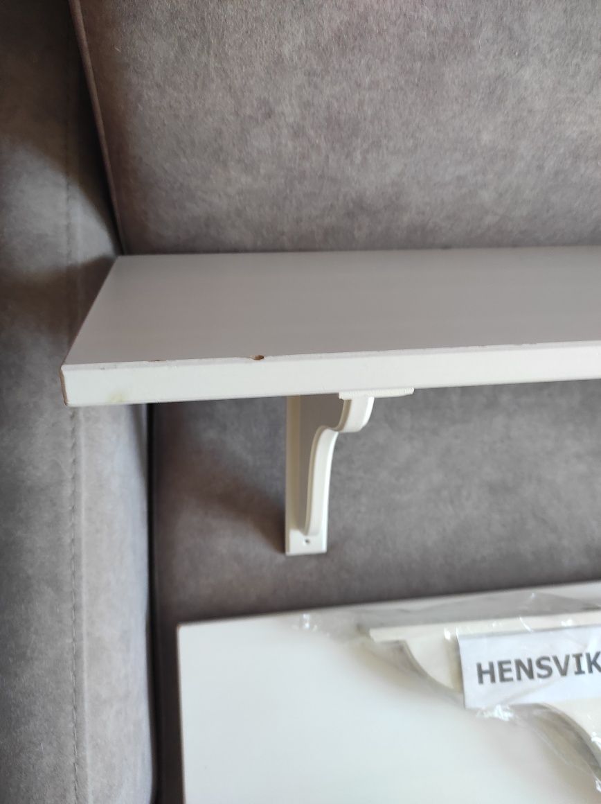 2 szt półki ścienne i wsporniki Ikea hensvik białe
