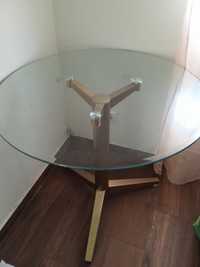 Mesa redonda de vidro