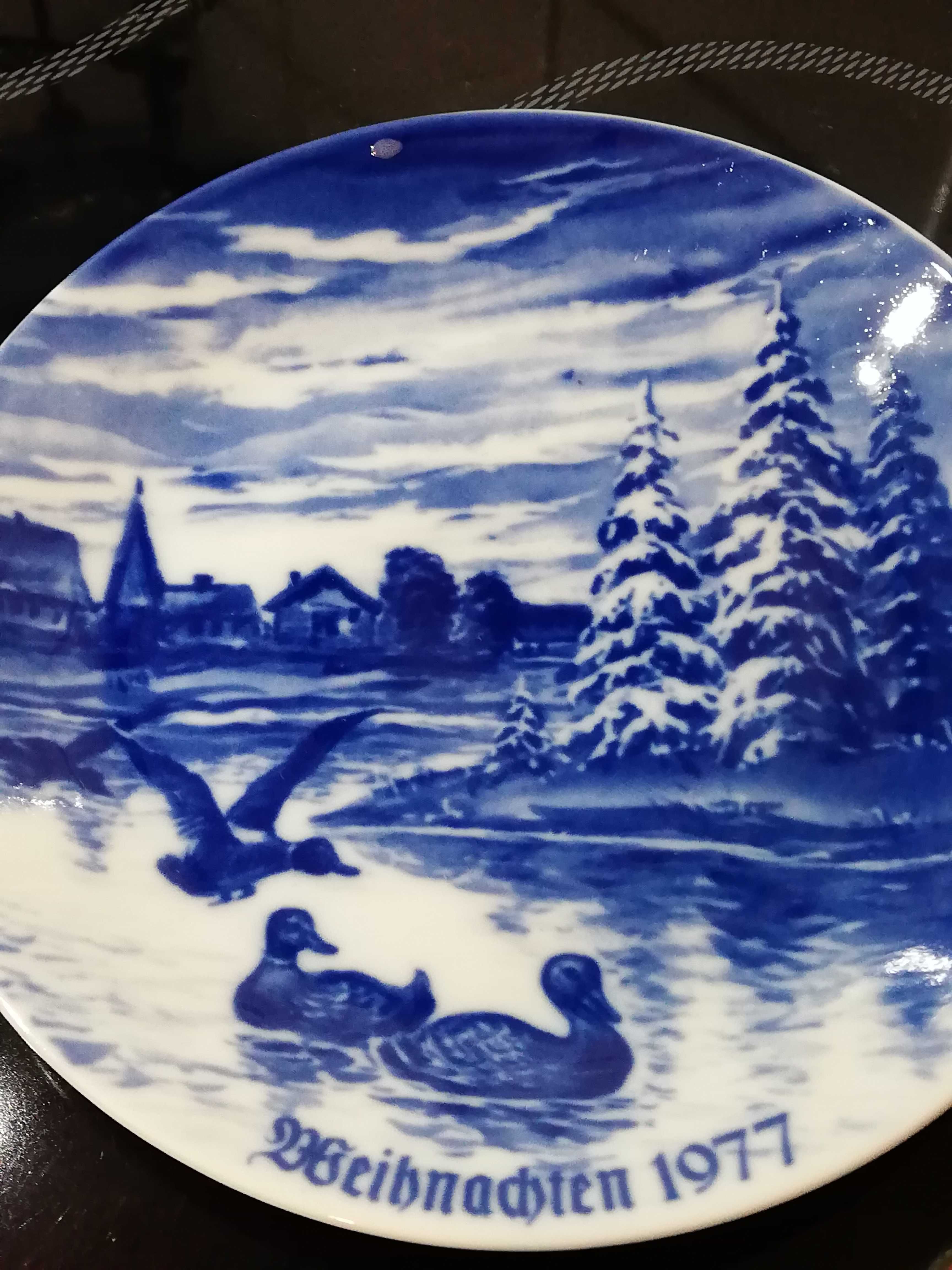 Декоративная настенная тарелка "Утки у озера" Lichte GDR Германия