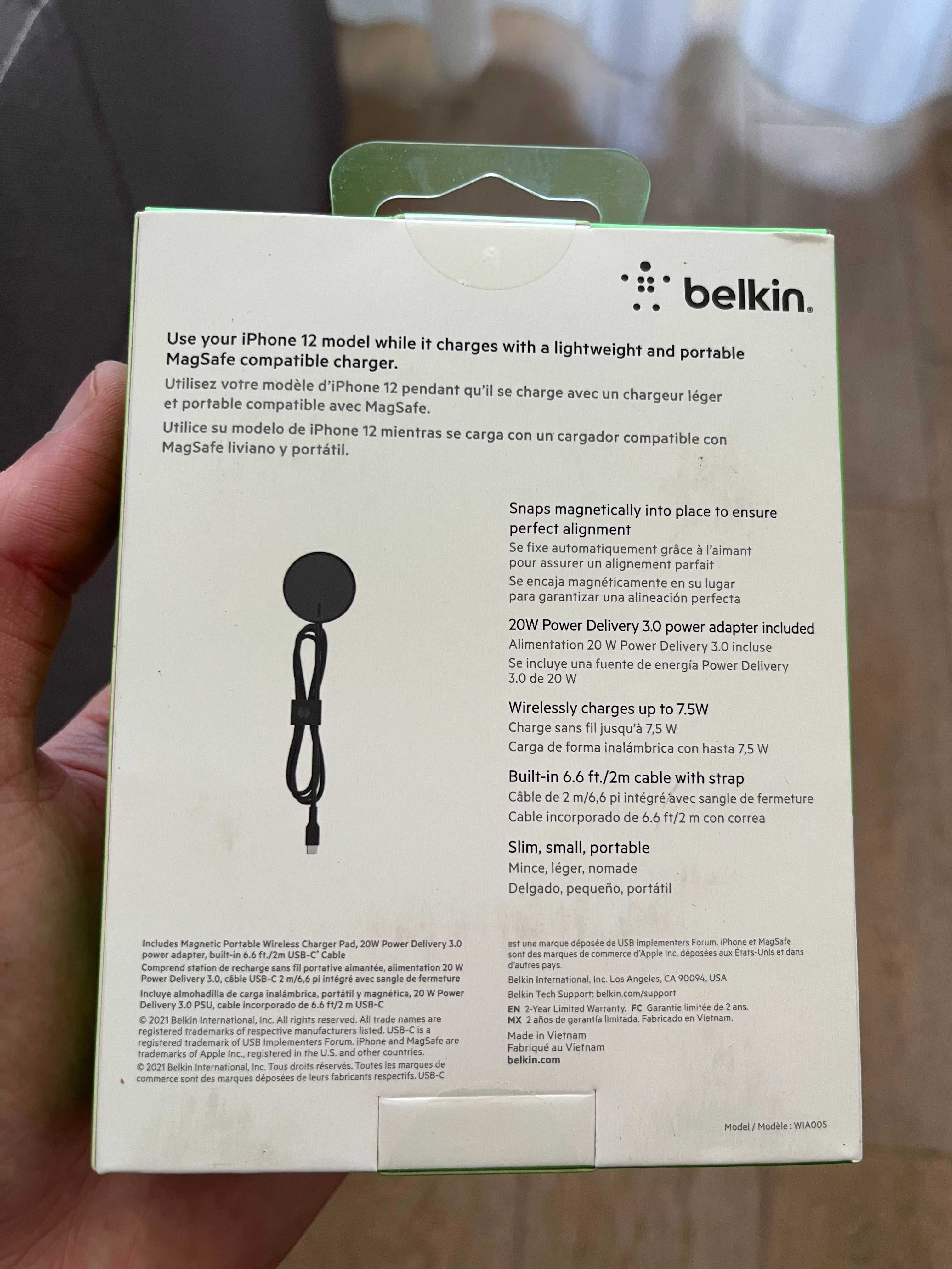 Бездротова зарядка Belkin Magsafe Charger Pad  + блок живлення 20 Вт