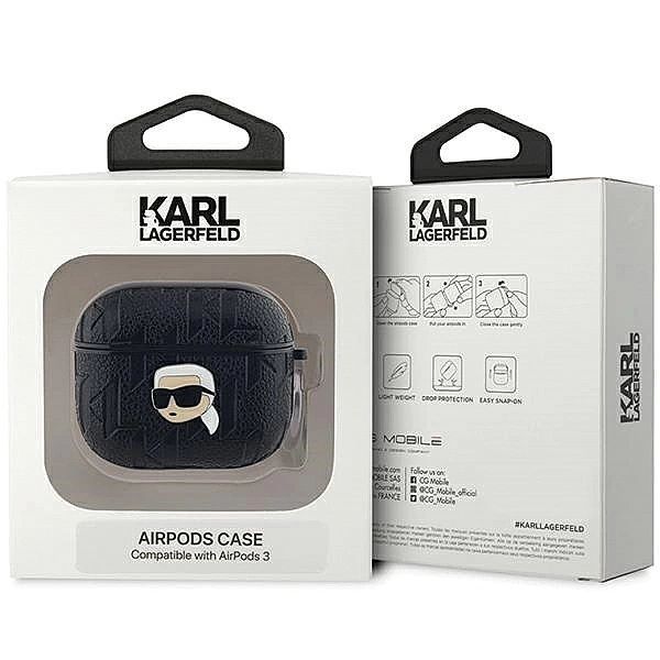 Etui Karl Lagerfeld Monogram Karl Head na AirPods 3 - czarne