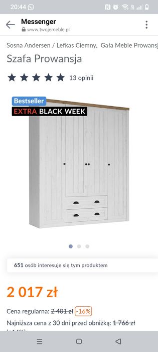 Szafa Prowansja Gała Meble