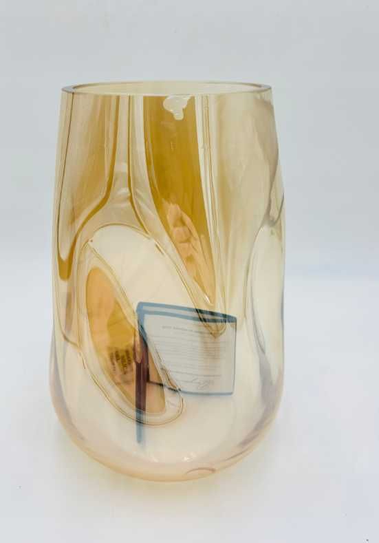 Wazon Lustre szklany Westwing 18 x 26 cm bursztynowy transparentny