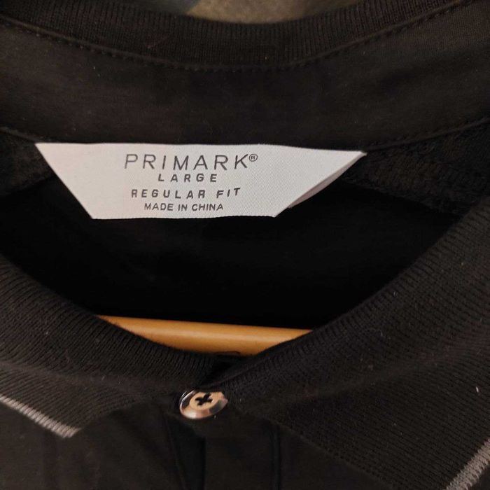 Футболка-поло Primark L (чорна, regular fit, класична)