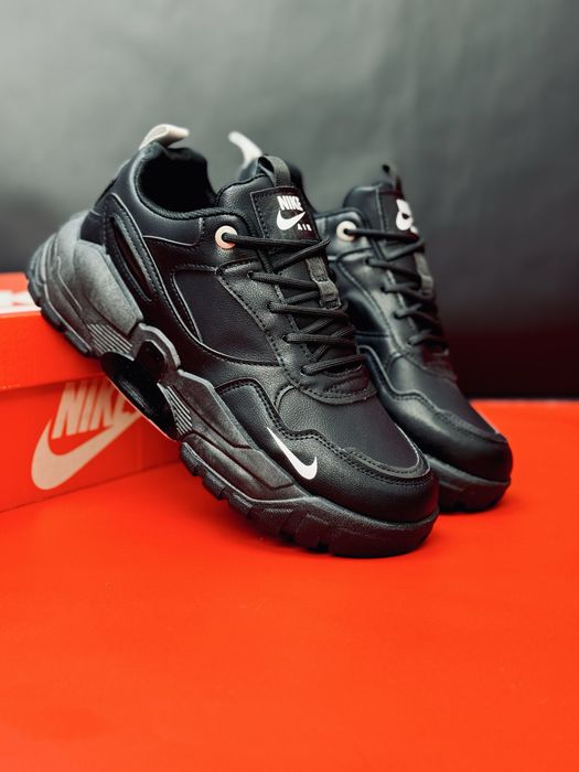 Осенние Кожаные кроссовки Nike мужские на теплой подошве Найк Осень