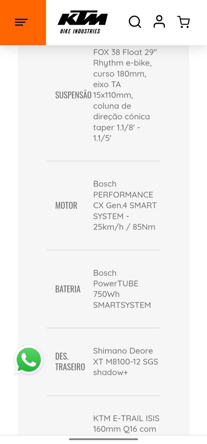 Bicicleta elétrica KTM